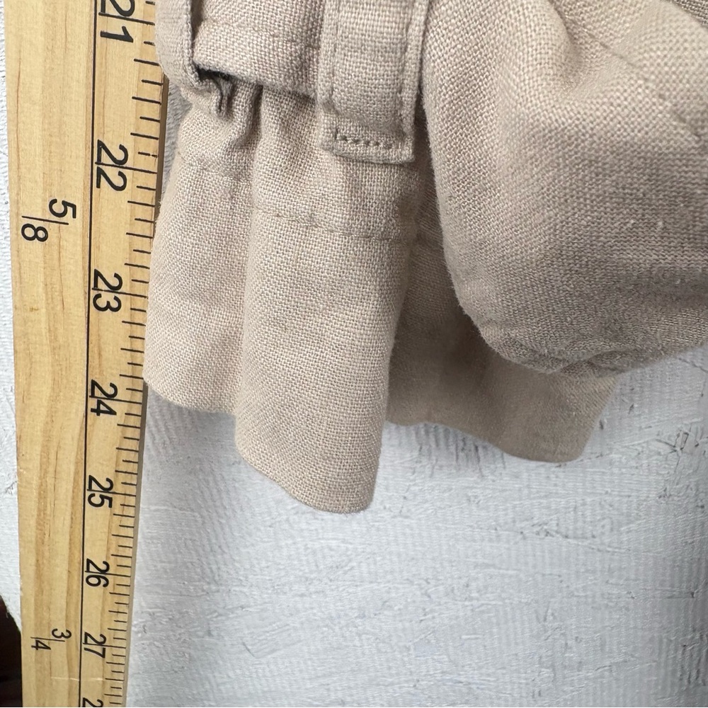 A New Day Women's Cream Double-Breasted Linen Trench Coat Large Gorpcore - Picture 12 of 14